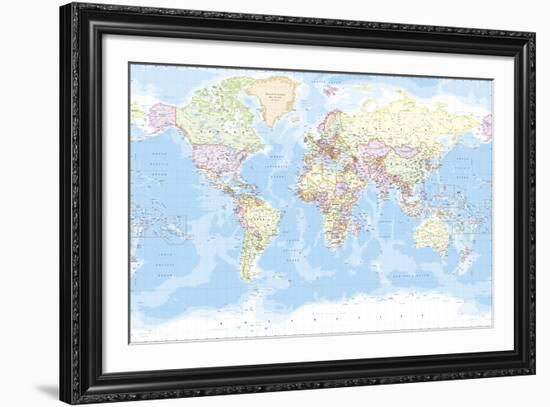 World Map-The Vintage Collection-Framed Giclee Print