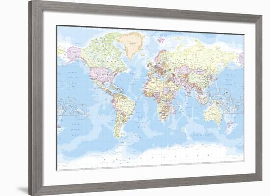 World Map-The Vintage Collection-Framed Giclee Print