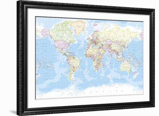 World Map-The Vintage Collection-Framed Giclee Print