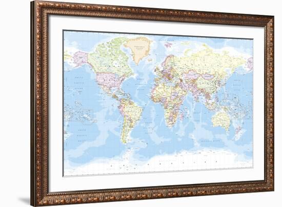 World Map-The Vintage Collection-Framed Giclee Print