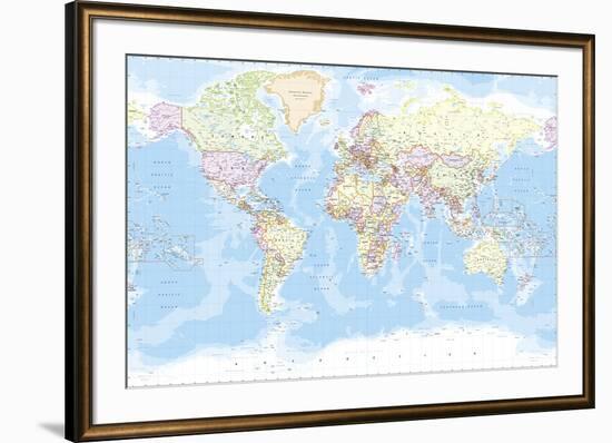 World Map-The Vintage Collection-Framed Giclee Print