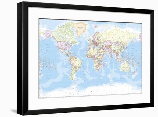 World Map-The Vintage Collection-Framed Giclee Print