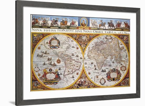 World Map-Joan Blaeu-Framed Premium Giclee Print