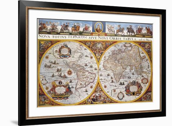 World Map-Joan Blaeu-Framed Premium Giclee Print