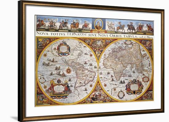 World Map-Joan Blaeu-Framed Premium Giclee Print