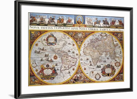 World Map-Joan Blaeu-Framed Premium Giclee Print