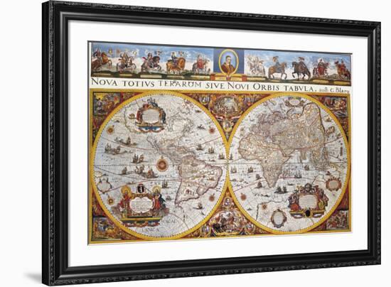 World Map-Joan Blaeu-Framed Premium Giclee Print