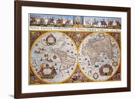 World Map-Joan Blaeu-Framed Premium Giclee Print