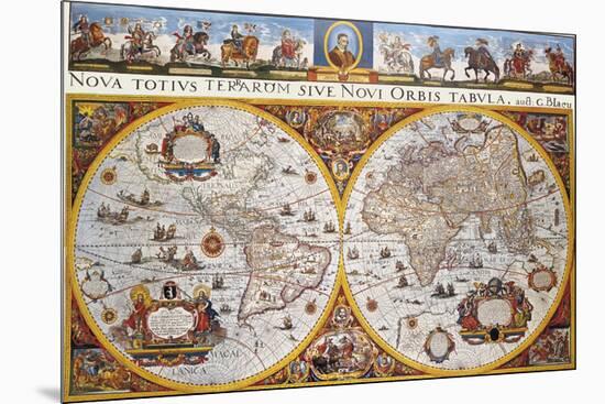 World Map-Joan Blaeu-Mounted Premium Giclee Print