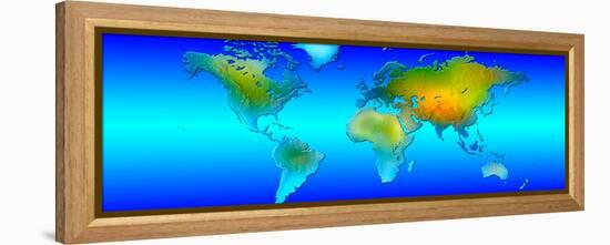 World Map-null-Framed Premier Image Canvas