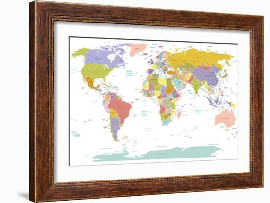 World Map-ekler-Framed Premium Giclee Print