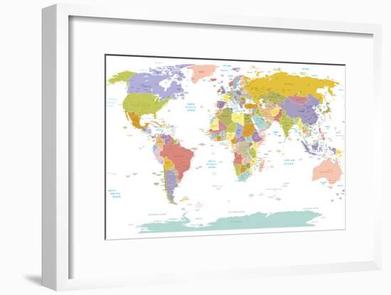World Map-ekler-Framed Premium Giclee Print