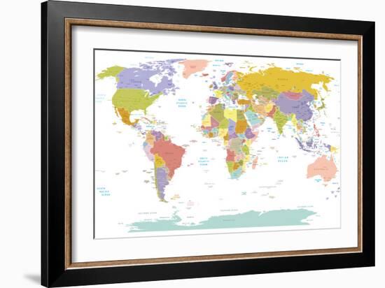 World Map-ekler-Framed Premium Giclee Print