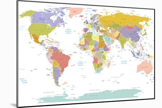 World Map-ekler-Mounted Premium Giclee Print