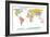 World Map-ekler-Framed Premium Giclee Print