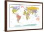 World Map-ekler-Framed Art Print