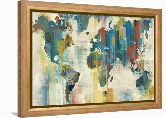 World Map-Eric Yang-Framed Stretched Canvas