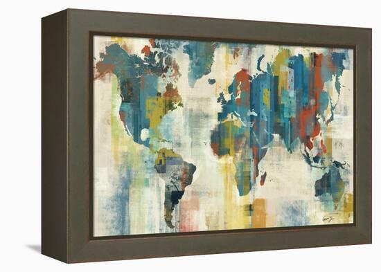 World Map-Eric Yang-Framed Stretched Canvas