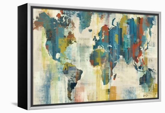 World Map-Eric Yang-Framed Stretched Canvas