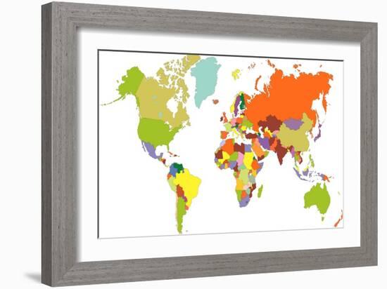 World Map-tony4urban-Framed Art Print