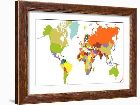 World Map-tony4urban-Framed Art Print