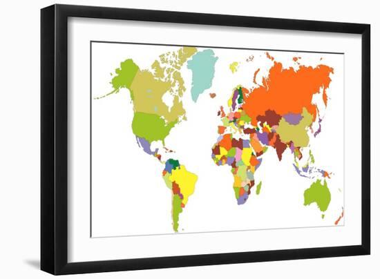 World Map-tony4urban-Framed Art Print