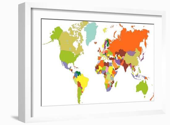 World Map-tony4urban-Framed Art Print