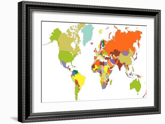 World Map-tony4urban-Framed Art Print