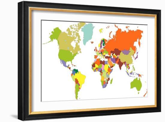 World Map-tony4urban-Framed Art Print