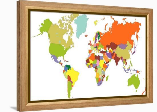 World Map-tony4urban-Framed Stretched Canvas