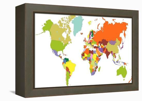 World Map-tony4urban-Framed Stretched Canvas