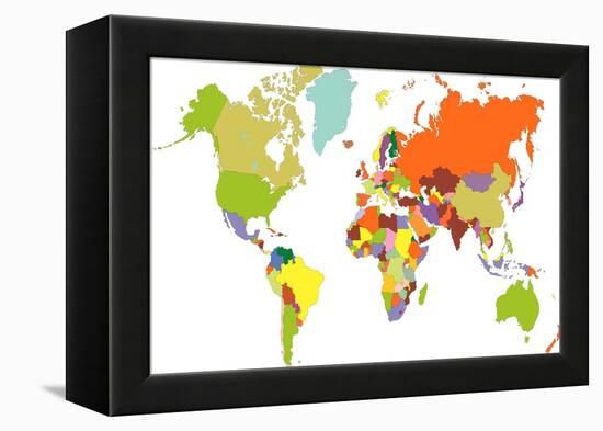 World Map-tony4urban-Framed Stretched Canvas