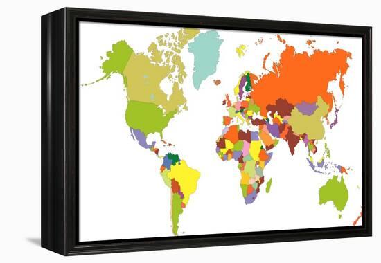 World Map-tony4urban-Framed Stretched Canvas