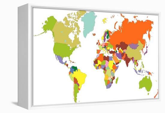 World Map-tony4urban-Framed Stretched Canvas