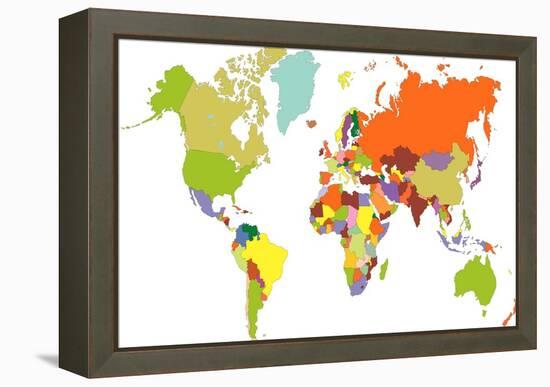 World Map-tony4urban-Framed Stretched Canvas