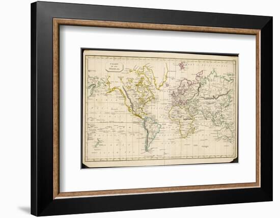 World Map--Framed Photographic Print