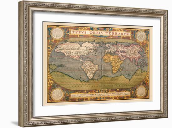 World Map-Abraham Ortelius-Framed Art Print