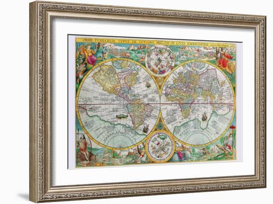 World Map-Petrus Plancius-Framed Art Print