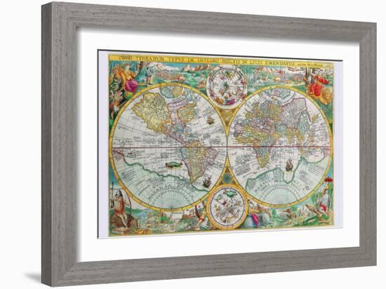 World Map-Petrus Plancius-Framed Art Print