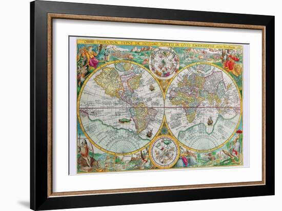 World Map-Petrus Plancius-Framed Art Print