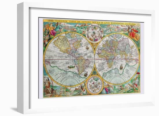 World Map-Petrus Plancius-Framed Art Print