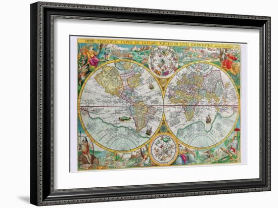 World Map-Petrus Plancius-Framed Art Print