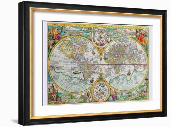 World Map-Petrus Plancius-Framed Art Print