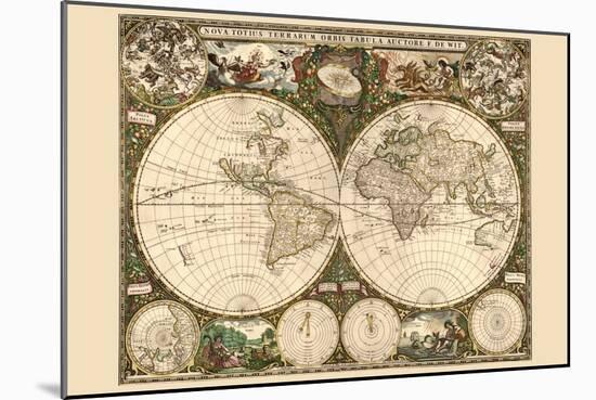 World Map-Frederik de Wit-Mounted Art Print
