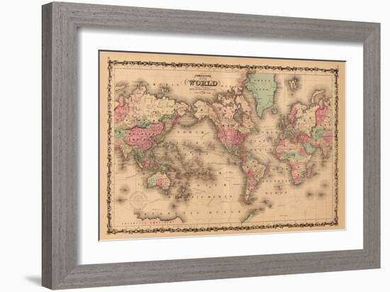 World Map-A.J. Johnson-Framed Art Print