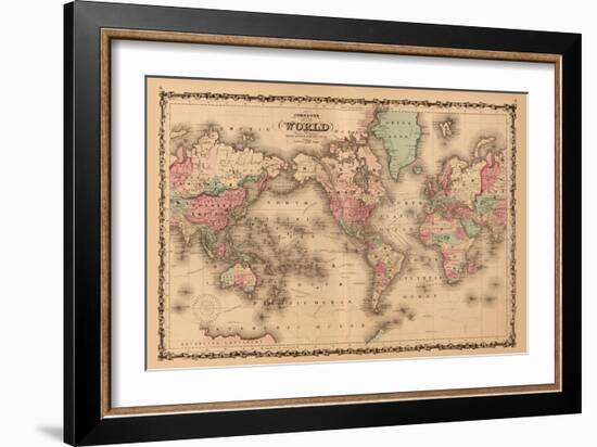 World Map-A.J. Johnson-Framed Art Print