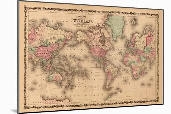 World Map-A.J. Johnson-Mounted Art Print