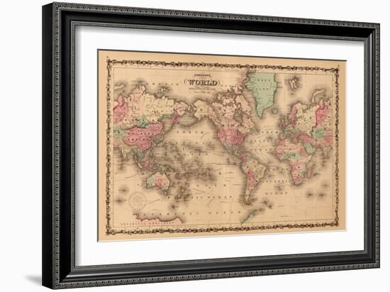 World Map-A.J. Johnson-Framed Art Print