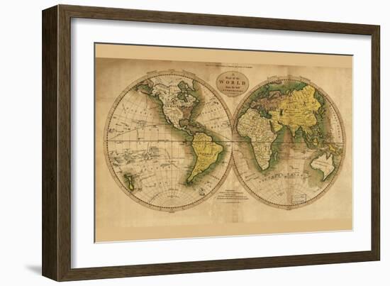 World Map-Mathew Carey-Framed Art Print