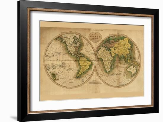 World Map-Mathew Carey-Framed Art Print